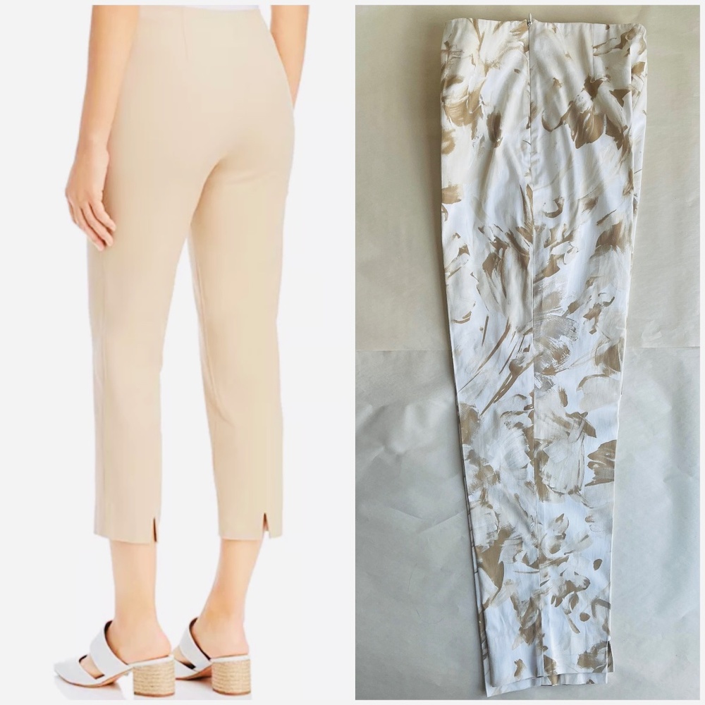 Piazza Sempione Audrey Floral-Print Straight-Leg Crop Cotton Trousers Pants M